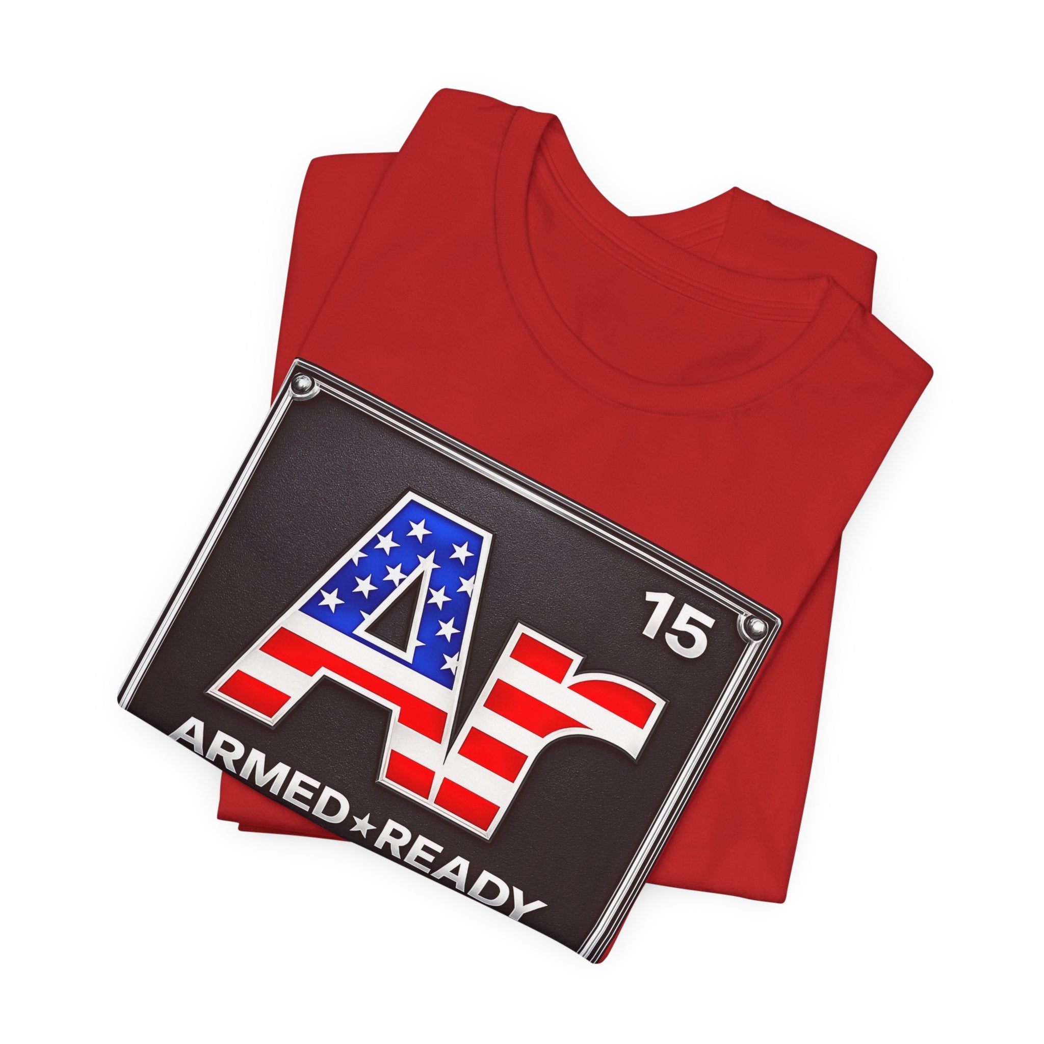 Armed & Ready Flag T-Shirt — .223 / 5.56 Patriotic Ammo Tee