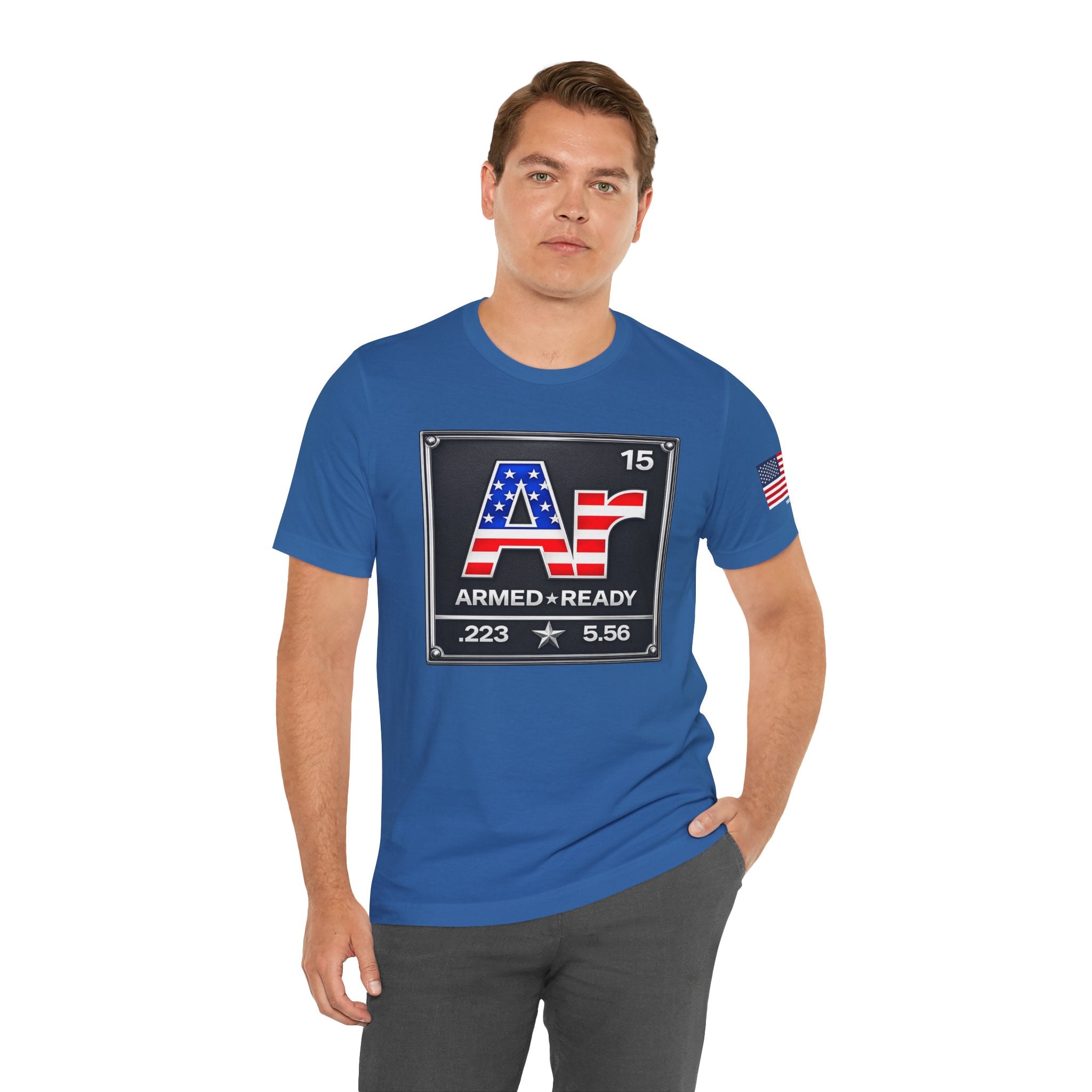 Armed & Ready Flag T-Shirt — .223 / 5.56 Patriotic Ammo Tee
