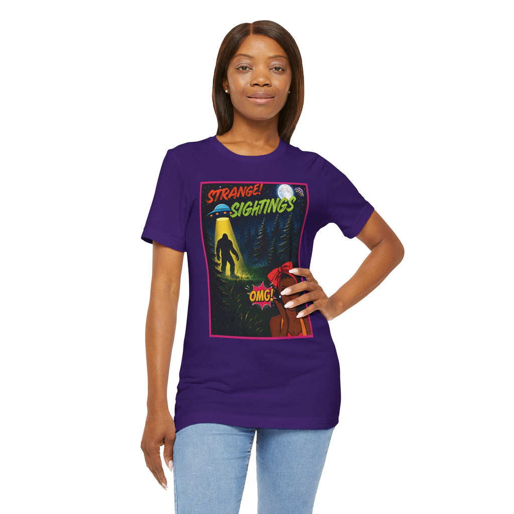 Retro 1950s UFO Bigfoot Alien Abduction T-Shirt - Vintage Sci-Fi Comic Book Graphic Tee"