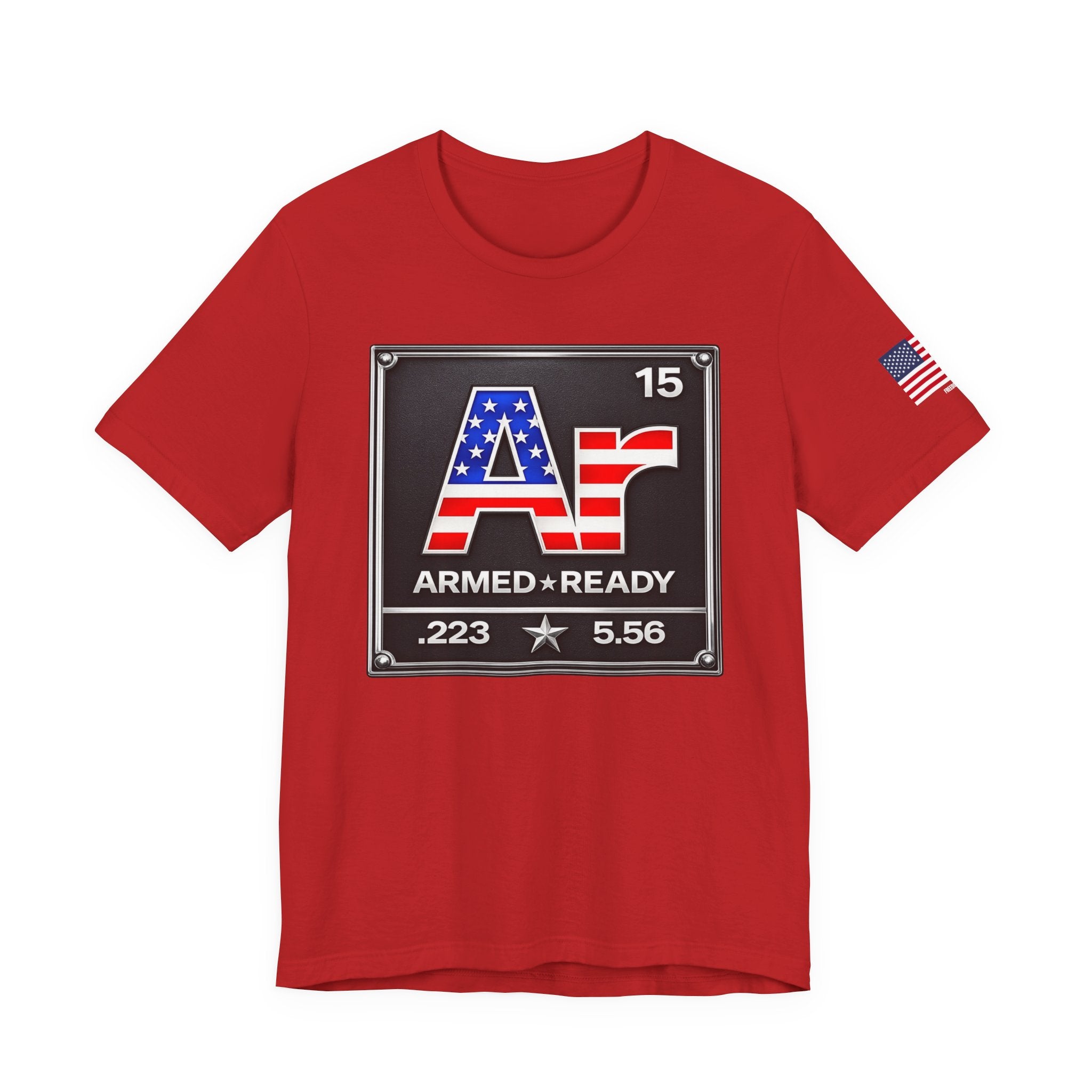 Armed & Ready Flag T-Shirt — .223 / 5.56 Patriotic Ammo Tee