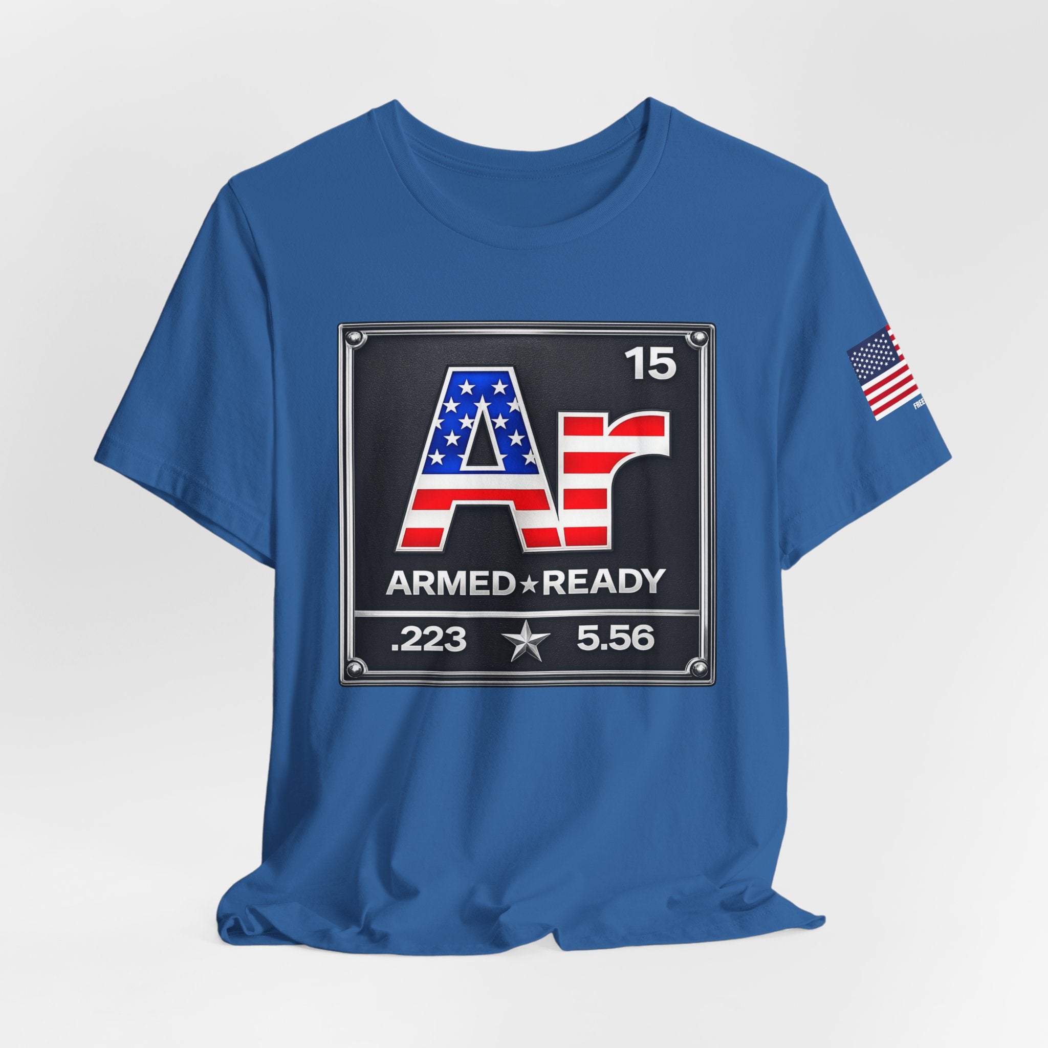 Armed & Ready Flag T-Shirt — .223 / 5.56 Patriotic Ammo Tee